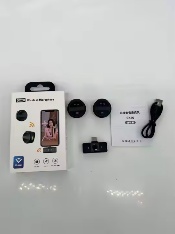 Hot SX20 2.4G Contact Magnetic Wireless Microphone Lavalier Noise Cancelling with Microphone Magnetic