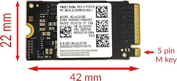 هارد داخلي M.2 PCIe NVME SSD بسعة 128 جيجابايت 42 ملم (2242) من او اي ام، موديل MZALQ128HBHQ