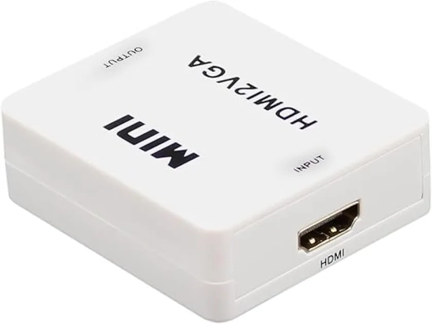 محول ميني HDMI إلى VGA يعمل بمنفذ USB، أبيض
