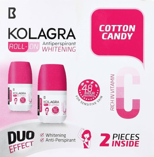 كولاجرا رول أون مضاد للتعرق ومزيل لرائحة العرق 1+1 60 مل - Colagra Roll-On Antiperspirant and Deodorant 1+1 60ml