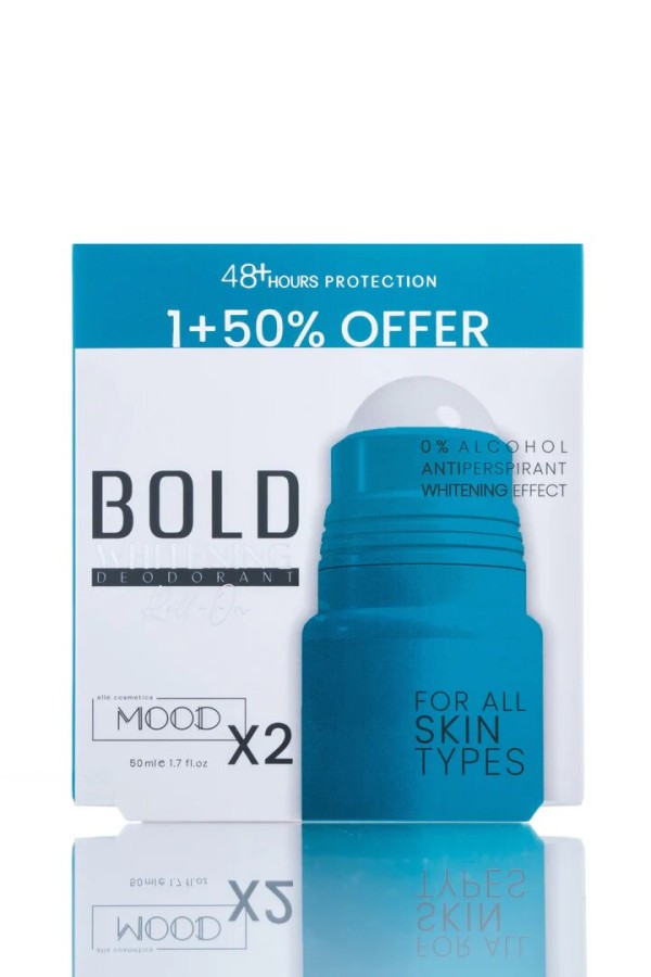 مزيل عرق رول اون مود بولد لتفتيح البشرة  50 مل  قطعتين - Mood Bold Skin Lightening Roll-On Deodorant 50ml 2 pieces