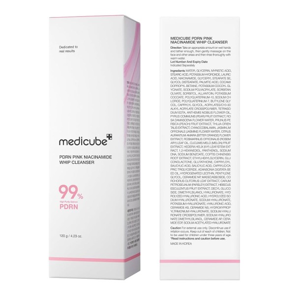 غسول ​​ميديكيوب بالنياسيناميد 120 مل - Medicube Pdrn Pink Niacinamide Whip Cleanser 120ml