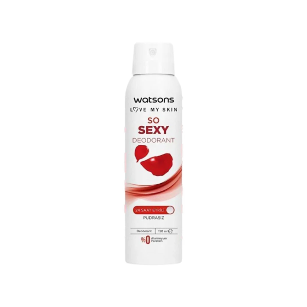 ووتسونز لوف ماي سكين سو سيكسي بودرة خالية من البودرة مزيل العرق بخاخ 150 مل  Watsons Love My Skin So Sexy Powder-Free Deodorant Spray 150ml