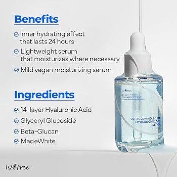 سيروم حمض الهيالورونيك اسيد من إيزنتري 50 مل | Isntree Ultra-Low Molecular Hyaluronic Acid Serum 50ml