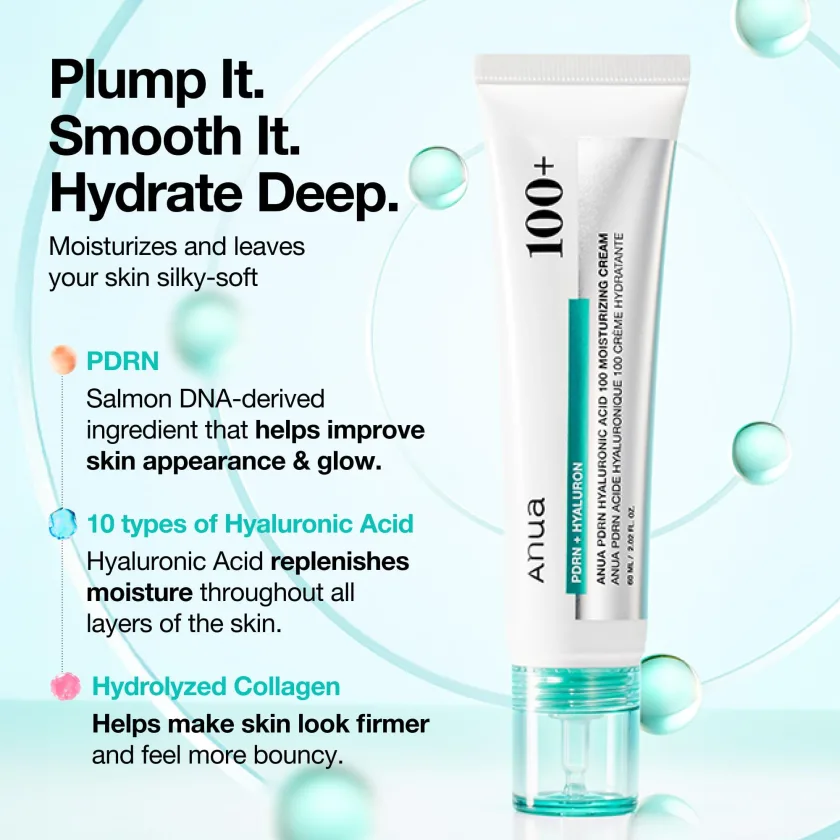 انوا كريم بي دي آر إن بحمض الهيالورونيك اسيد 100 المرطب 60مل| Anua PDRN Hyaluronic Acid 100 Moisturizing Cream 60ml