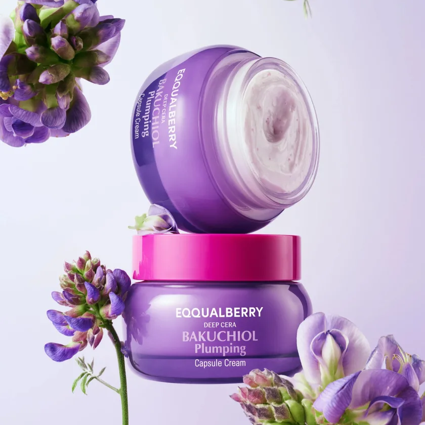 إيكوال بيري كريم الباكوتشيول المالئ للوجه لتنعيم وشد البشرة 50 مل | EQQUALBERRY Bakuchiol Plumping Capsule Cream 50ml