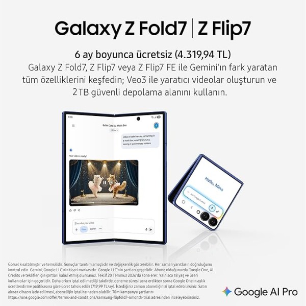 سامسونج جوال جالكسي زد فليب 7 بتقنية الذكاء الاصطناعي، لون ازرق، تخزين 512GB، ذاكرة 12GB، كاميرا 50MP لصور السيلفي،