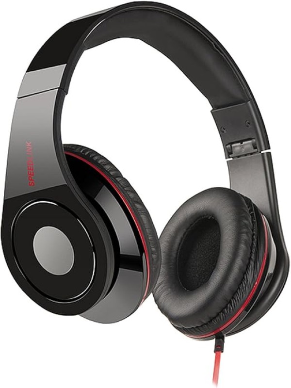 سماعات بتصميم كروس فاير من سبيد لينك - اسود 8500، فوق الأذن، سلكي