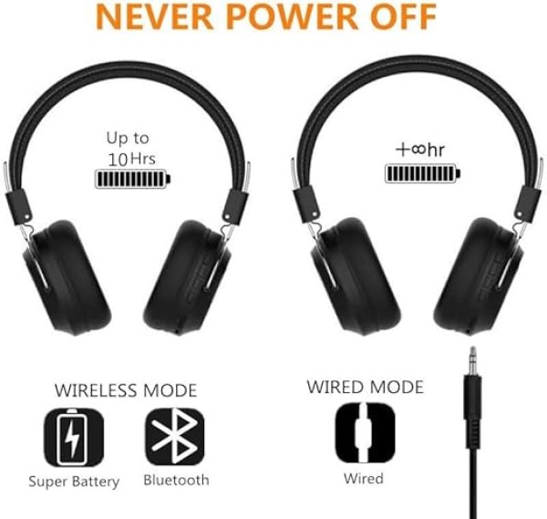 سماعة راس لاسلكية فوق الاذن SD-1001 من ايرفون، ستيريو بلوتوث، صوت جهوري نقي، مع شحن سريع،