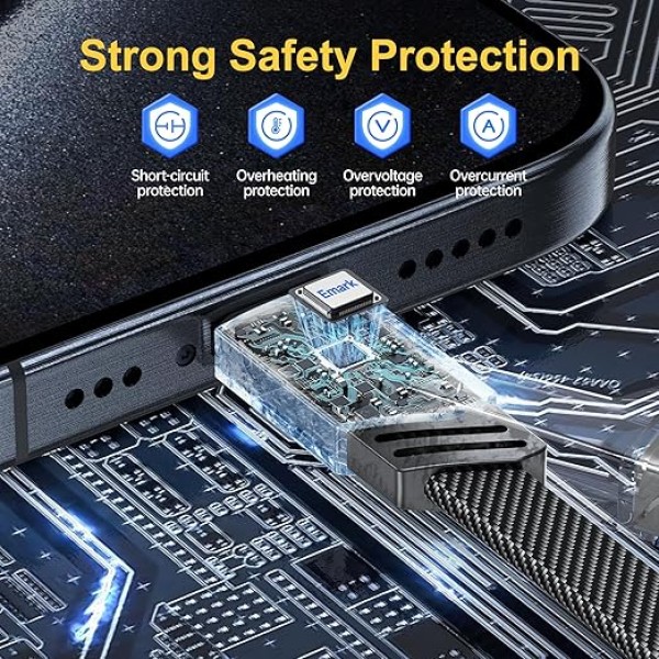 كابل من نوهون بطول 304.8 مليمتر نوع USB متوافق مع سلسلة آيفون 15 وسلسلة سامسونج جالاكسي