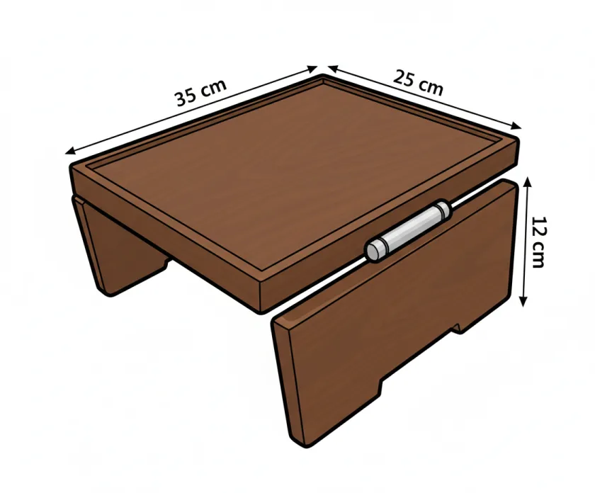 ترابيزة مخدع ARMOUR - لون بني محروق (خشب طبيعي) | ARMOUR Tray - Dark Walnut