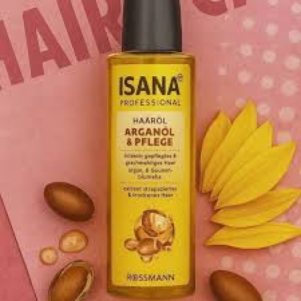 إيزانا – زيت العناية بالشعر غني بزيت الأرجان للشعر الدهني والجاف والتالف جدًا 100 مل | ISANA Hair Care Oil Argan Oily, Dry And Very Damaged 100ml