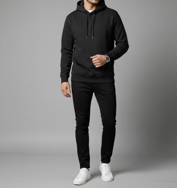 بنطلون وات ابيض واسود  Black & White Washed Jeans