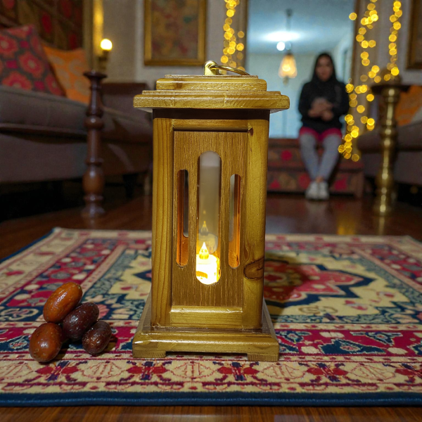 فانوس رمضان من الخشب الطبيعي