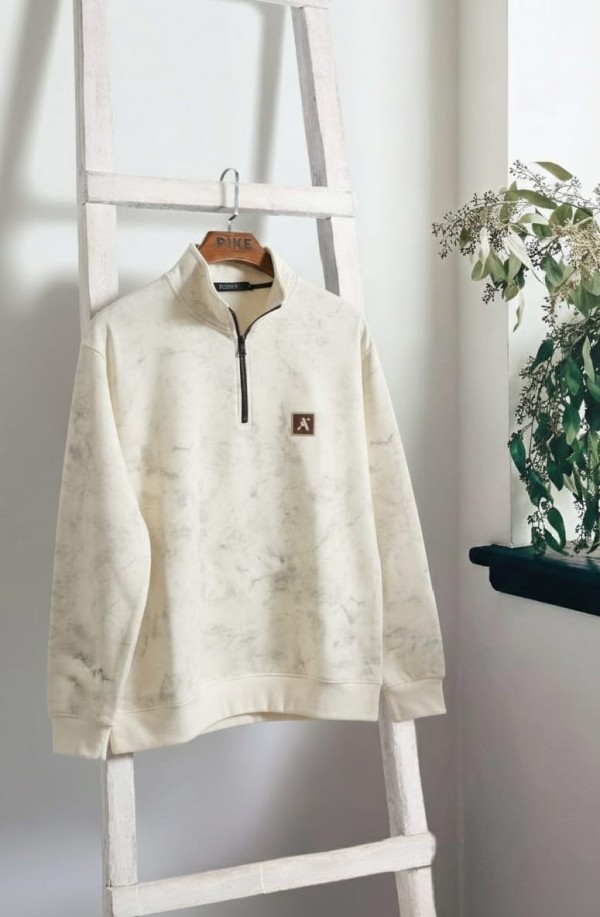 تيشيرت نص سوستة ستريت -  Washed Half-Zip Sweatshirt