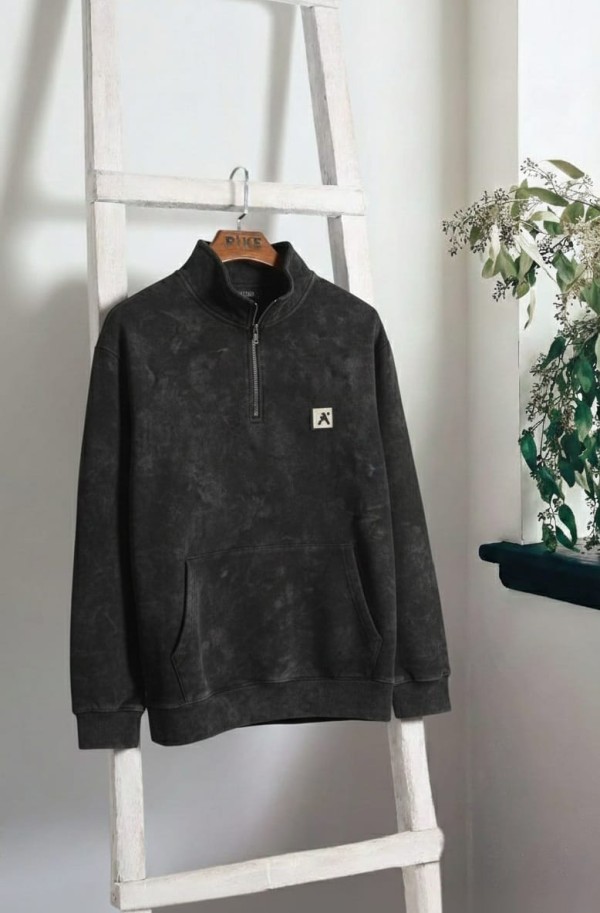 تيشيرت نص سوستة ستريت -  Washed Half-Zip Sweatshirt
