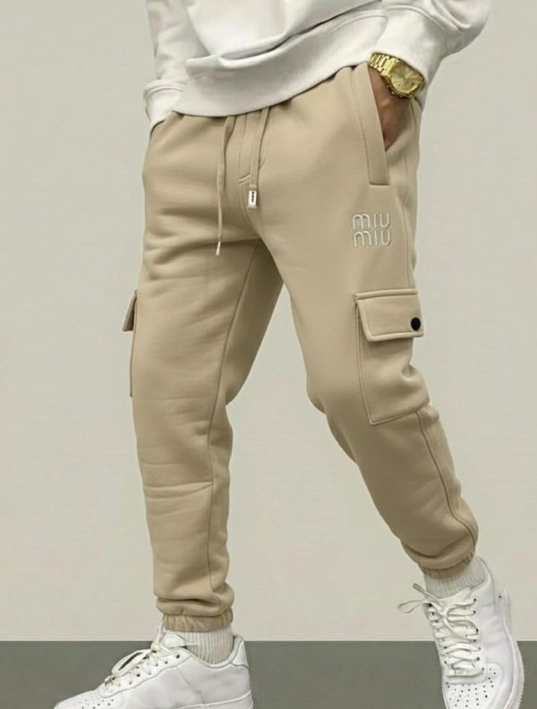 بنطلون سويت كارجو ميلتون - Beige Sweat Cargo Pants