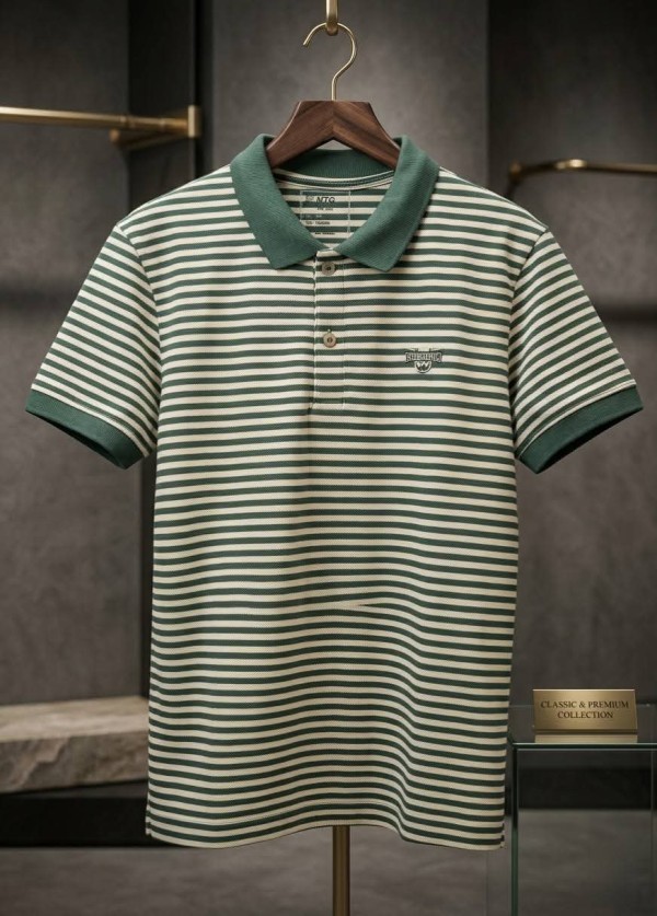 تيشيرت مقلم ياقة