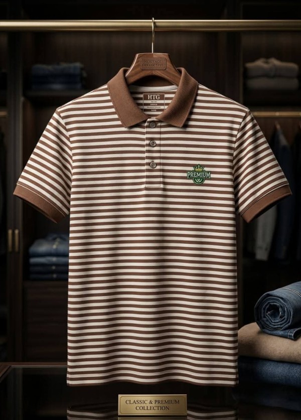 تيشيرت مقلم ياقة