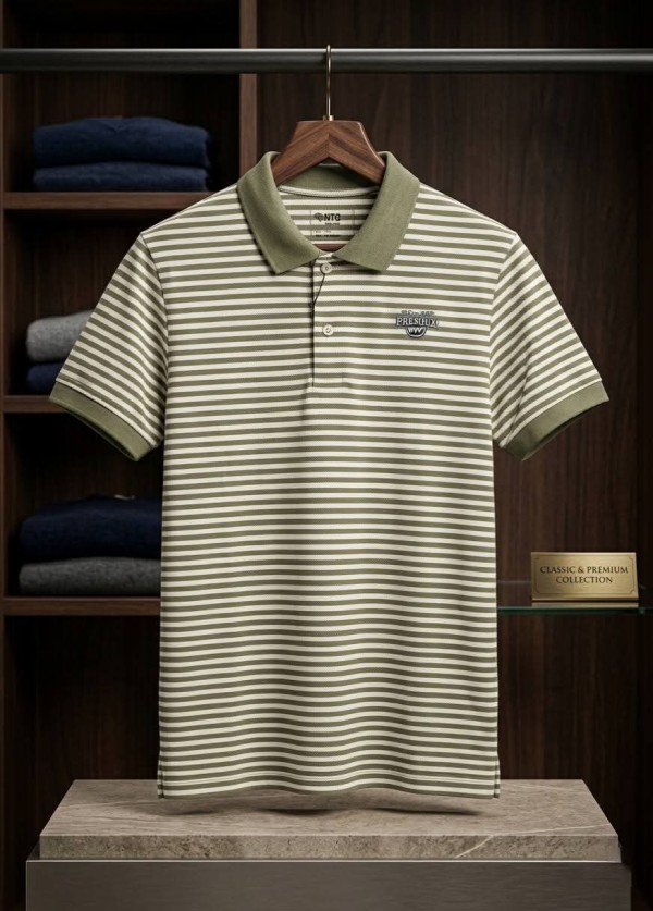 تيشيرت مقلم ياقة