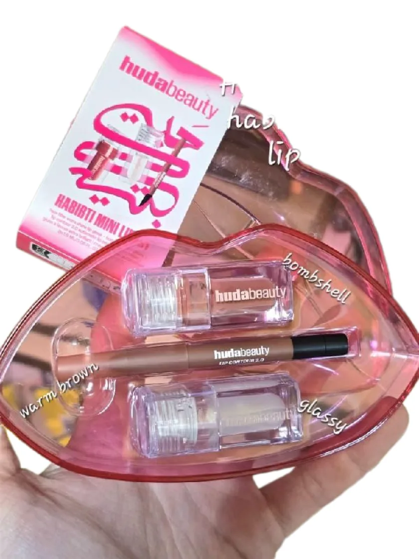 طقم هدى بيوتي حبيبتي للشفاه -  Huda Beauty Habibti Mini Lip Kit