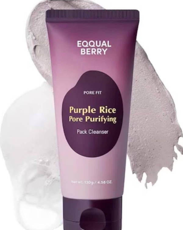 منظف ومقشر الأرز الأرجواني الكوري EQQUAL BERRY - غسول وماسك وتفتيح 3 في 1EQQUAL BERRY Purple Rice Pore Purifying Pack Cleanser
