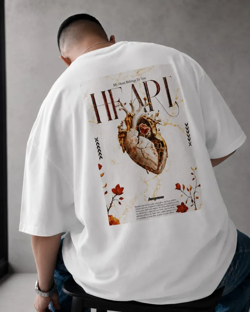 تيشيرت أوفر سايز Heart Line
