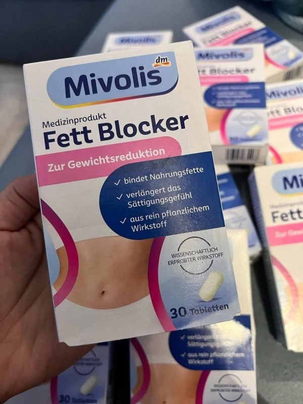 أقراص ميفوليس الألمانية لتقليل امتصاص الدهون وإنقاص الوزن Mivolis Fett Blocker - 30 Tabletten