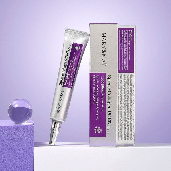 كريم الكولاجين الكوري بالإبر المجهرية وPDRN لشد وتجديد البشرة من ماري آند ماي (MARY & MAY Spicule Collagen PDRN Cream - 30ml)