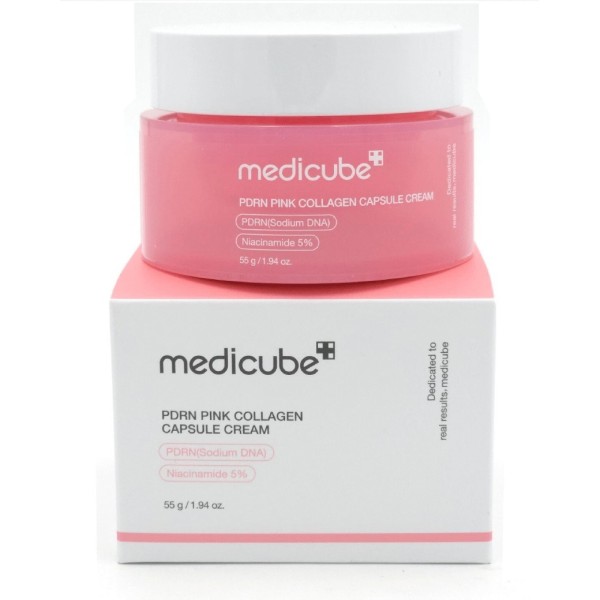 ميديكيوب كريم كبسولات كولا جين ورديه 55غ| Medicube PDRN Pink Collagen Capsule Cream Anti-Aging Moisturizer 55g