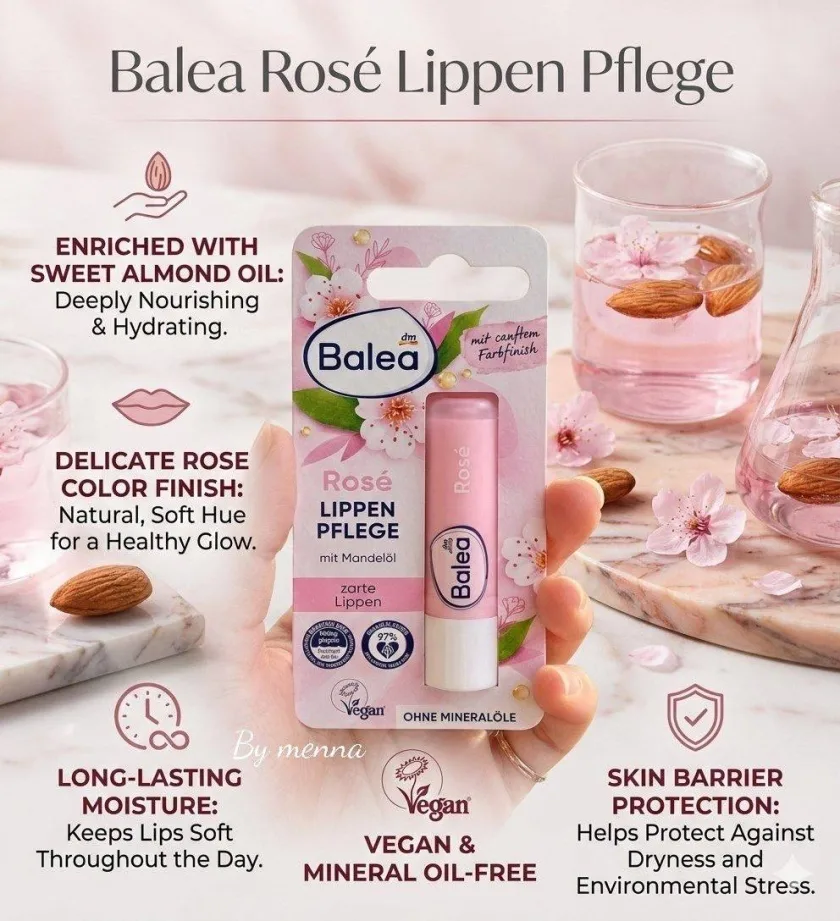 مرطب الشفاه باليا روزيه -Balea Rosé Lip Balm 4.8 g