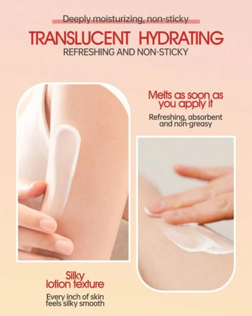 لوشن حليب الفراولة لتقشير وتفتيح الجسم وعلاج جلد الوزة - 250 مل | MEKINE Strawberry Milk Body Lotion