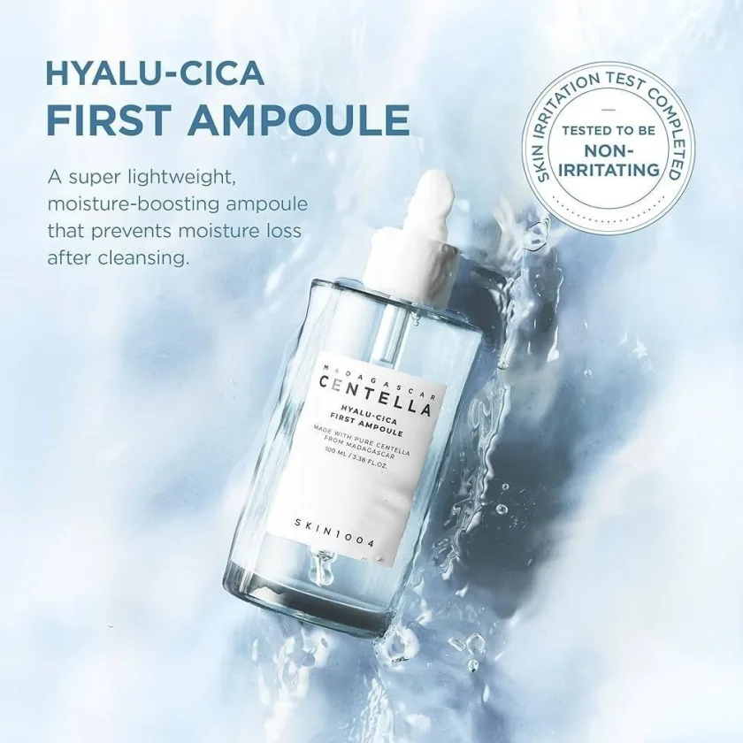 أمبول سكين 1004 الكوري الأصلي لترطيب وتهدئة البشرة الحساسة 100 مل | SKIN1004 Hyalu-Cica First Ampoule
