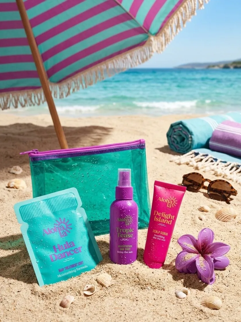 مجموعة ألوها للعناية بالشعر للمصيف والسباحة  - Aloha Hair Essentials Kit