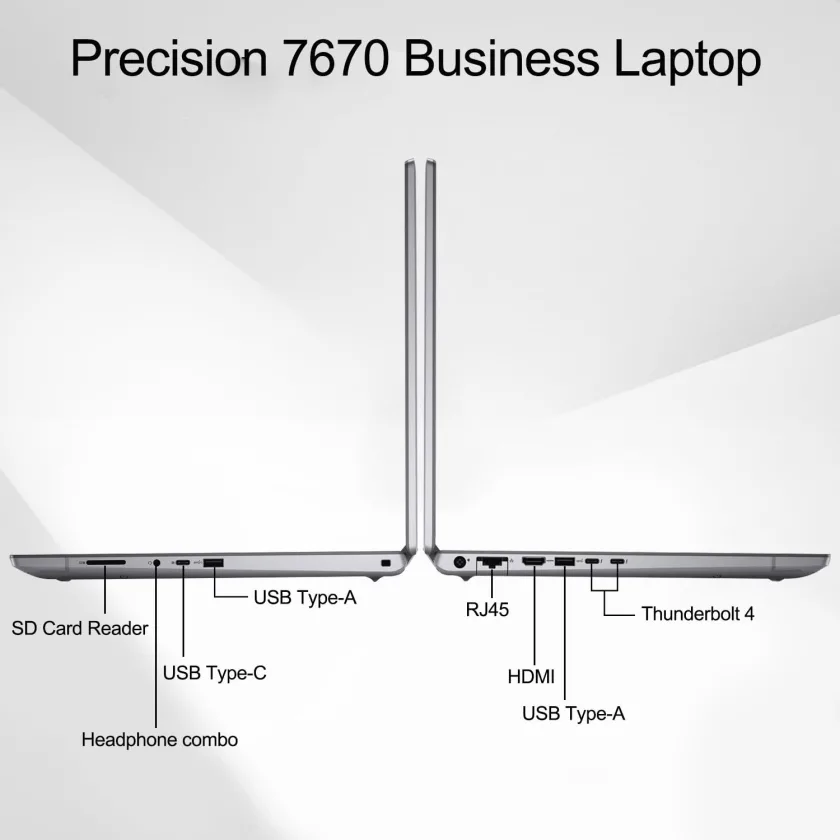DELL precision 7670 Core i7-12850HX – 16G Ram DDR5 – 512G SSD M.2 NVMe – Nvidia RTX A1000 4G UP TO 20G + Intel UHD Graphics