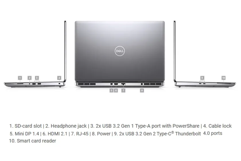 DELL Precision 7560 | Core i7-11850H (11th Gen) – 32GB RAM DDR4 – 512GB SSD NVMe – NVIDIA T1200 4GB + Intel UHD Graphics – 15.6" FHD