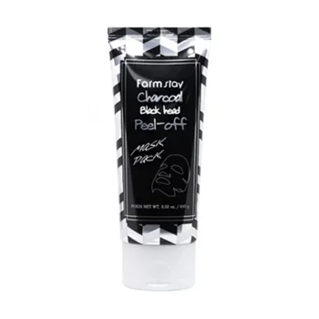 فارم ستاي ماسك ازالة الرؤوس السوداء بالفحم - Farm Stay Charcoal Black Head Peel Off Mask Pack 100G