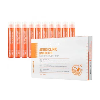 فارم ستاي امبولات فيلر الشعر ديرما كيوب  بالاحماض  الامينيه 13 مللي | Farm Stay Derma Cube Amino Clinic Hair Filler 1Pack (13Ml X 10Pcs)