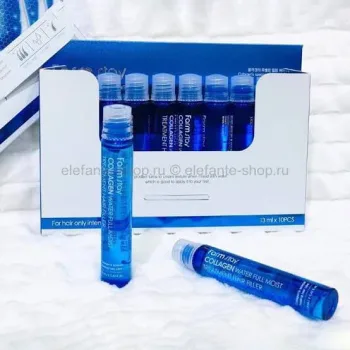 فارم ستاي امبولات فيلر من ماء الكولاجين لمعالجة الشعر وزيادة كثافته بالترطيب الكامل  | Farm Stay 10-Piece Collagen Water Full Moist Treatment Hair Filler