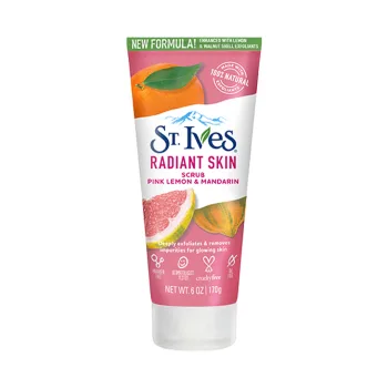 سانت ايفز رايديانت سكين بنك سكراب للوجه بالليمون والماندرين 170 جرام  | ST. Ives Radiant Skin Pink Lemon & Mandarin Orange Face Scrub170gm