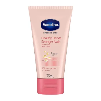 فازلين كريم لليدين الصحية والأظافر القوية بالكيراتين 75مل | Vaseline Healthy Hands And Stronger Nails Cream with Keratin 75 ml