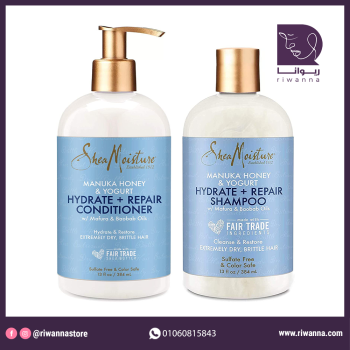 شيا مويستشر مجموعة عسل المانوكا والزبادى 2 قطع ا Shea Moisture set manuka honey &yogurt hydrate and repaire 2pc