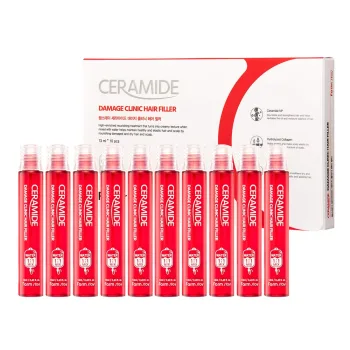 فارم ستاي امبولات فيلر اصلاح الشعر بالسيرامايد -  سيراميد داميدج كلينيك، 10 قطع 13 مل |  Farm Stay Ceramide Damage Clinic Hair Filler 10 Pcs 13 Ml