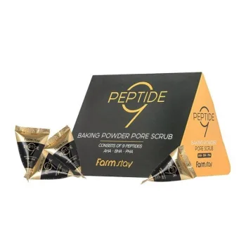 فارم ستاي اسكرب بيكنج باودر ب البيبتد واحماض الفواكهه والاحماض الامينيه  (25) قطعه  |  Farm stay Peptide 9 Baking Powder Pore Scrub (25) Pieces