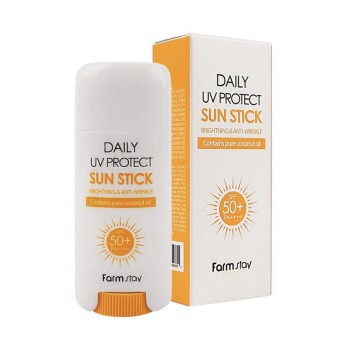 فارم ستاي كريم الوقاية من اشعة الشمس صن بلوك استيك 16جم  |  Farmstay  Daily UV Protect Sun Stick-16g SPF50+ PA++++ | Sunscreen