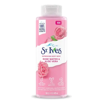 سانت ايفز غسول منعش للجسم بماء الورد والصبار 473 ملل  |   St. Ives Body Wash Refreshing Cleanser Rose Water & Aloe Vera 473 ml