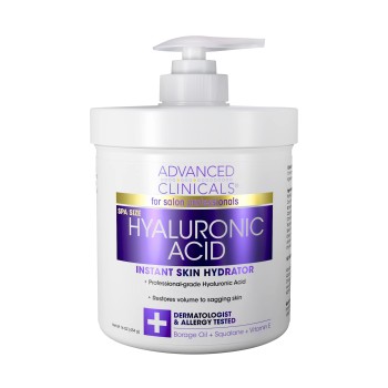 ادفانسد كلينيكال كريم مرطب للبشرة بحمض الهيالورونيك  454 جم  |  Advanced Clinicals Hyaluronic Acid Cream Moisturizer Skin Care Lotion For Face 454 gm