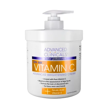 ادفانسد كلينيكال كريم تفتيح بفيتامين سي 454 جم   |  Advanced Clinicals Vitamin C Advanced Brightening Anti-aging Cream 454 g