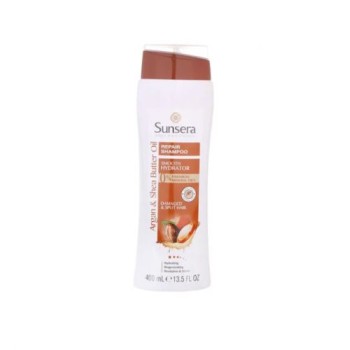 صن سيرا شامبو لاصلاح الشعر التالف والمتقصف بخلاصة زيت الارجان وزبدة الشيا  |  Sunsera Argan And Shea Butter Oil Shampoo 400ml