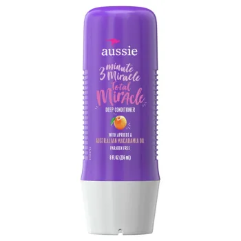 بلسم اوسي بزيت المشمش وزيت الماكاديميا الأسترالي للعناية بالشعر   |  Aussie 3 Minute Total Miracle Deep Conditioner with Apricot, 236 ml